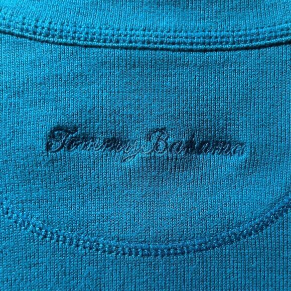 TOMMY BAHAMA Tobago Bay Half Zip Teal Blue Men’s Size Large - Picture 5 of 7